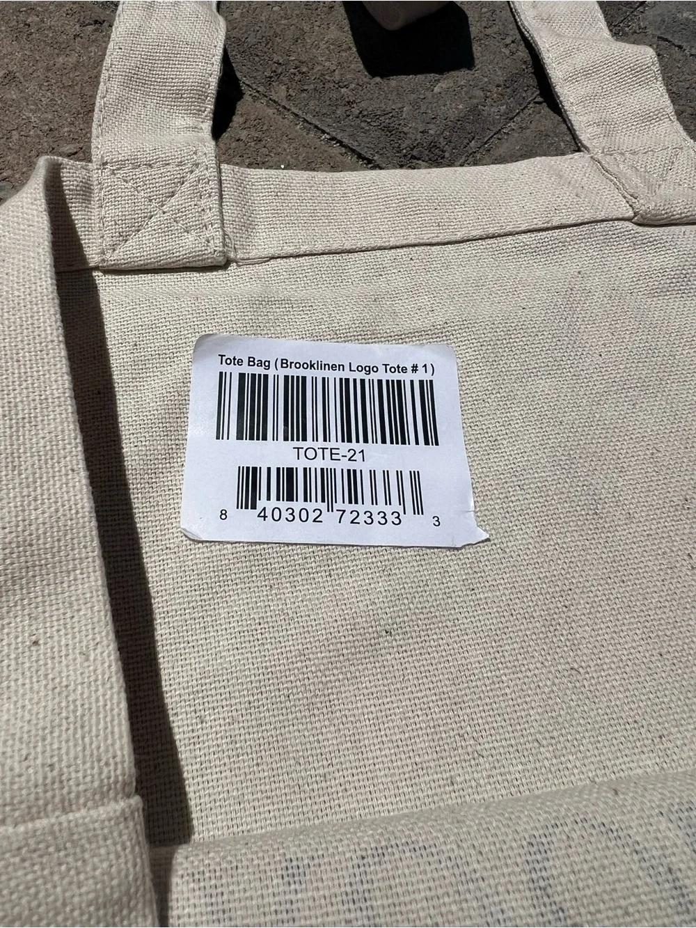 BROOKLINEN BROOKLYN ECO TOTE BAG Canvas Fabric Shoulder Bag New NYC NY NEW